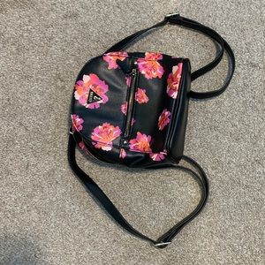 GUESS black floral small backpack